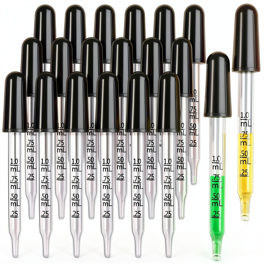 Installing Eye Dropper Teenitor TNT688 1ml Glass Pipette with Storage Box on a wooden desk