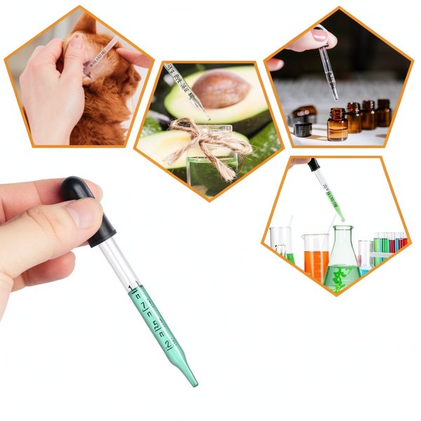 Goieyu 1ml Glass Dropping Pipette Clear Graduated Dropper Set of 20-5