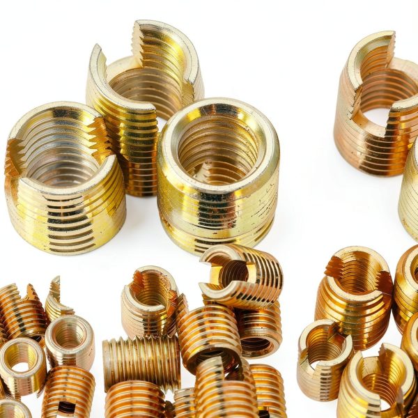 Self Tapping Thread Inserts 50pcs 7-Size Brass Tone Case Ejoyous-5