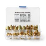 Self Tapping Thread Inserts 50pcs 7-Size Brass Tone Case Ejoyous-0