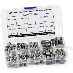 Thread Repair Inserts HOBBYIN 110Pcs Stainless Steel Self Tapping Kit-0