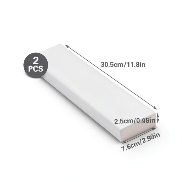 2 Pcs 12 x 3 x 1 Inch HDPE Plastic Block, White Rectangular Solid Polyethylene Tapping Block for DIY Projects Engineering Machining Home Floor Improvement-1
