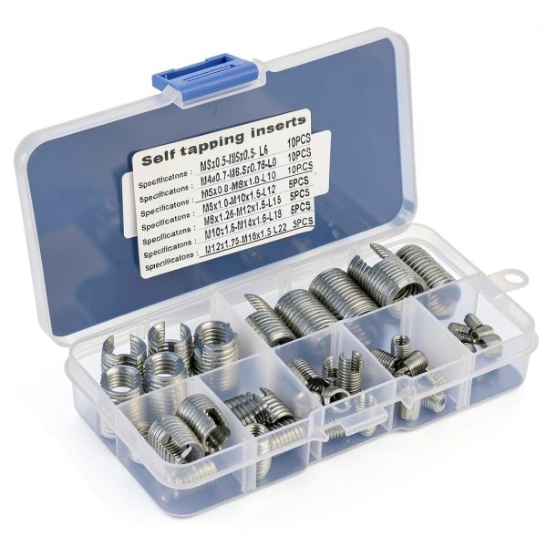 50Pcs M3 Self Tapping Thread Inserts Stainless Steel with Storage Case-2