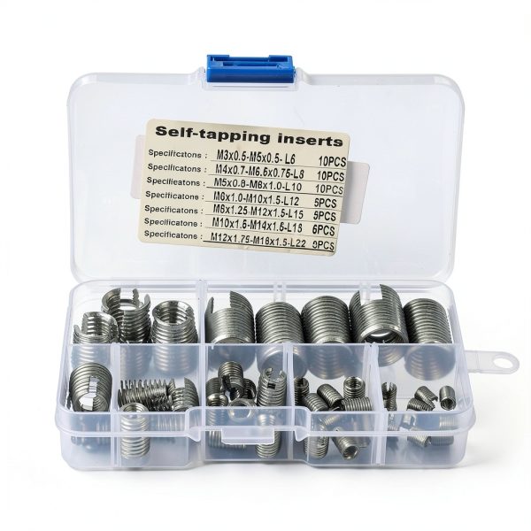 50Pcs M3 Self Tapping Thread Inserts Stainless Steel with Storage Case-1
