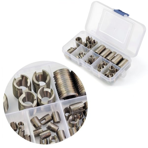 50 Pcs Threaded Inserts Stainless Steel Self Tapping Set M3-M16 with-3