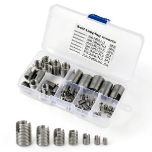50Pcs M3 Self Tapping Thread Inserts Stainless Steel with Storage Case-0