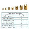 50Pcs Self Tapping Thread Insert, 302 Stainless Steel Self Tapping Slotted Thread Inserts Set with Storage Case, M3 M4 M5 M6 M8 M10 M12 Thread Reinforce Repair Tool (Gold)-1