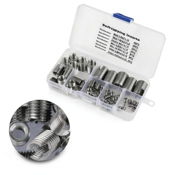 50Pcs M3 Self Tapping Thread Inserts Stainless Steel with Storage Case-4