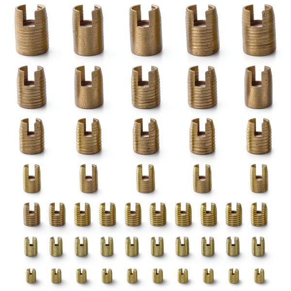 50Pcs Self Tapping Thread Insert, 302 Stainless Steel Self Tapping Slotted Thread Inserts Set with Storage Case, M3 M4 M5 M6 M8 M10 M12 Thread Reinforce Repair Tool (Gold)-6