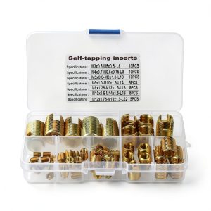 50PCS Self Threaded Inserts, Thread Repair Kit, Repair Tool, Tapping Thread Slotted for Metal Plastic Wood-0