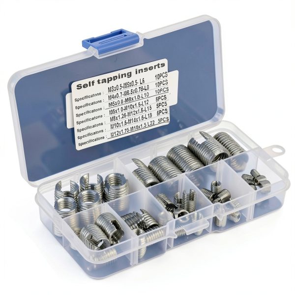 50Pcs 302 Stainless Steel Self Tapping Thread Inserts for Metal Repair-4