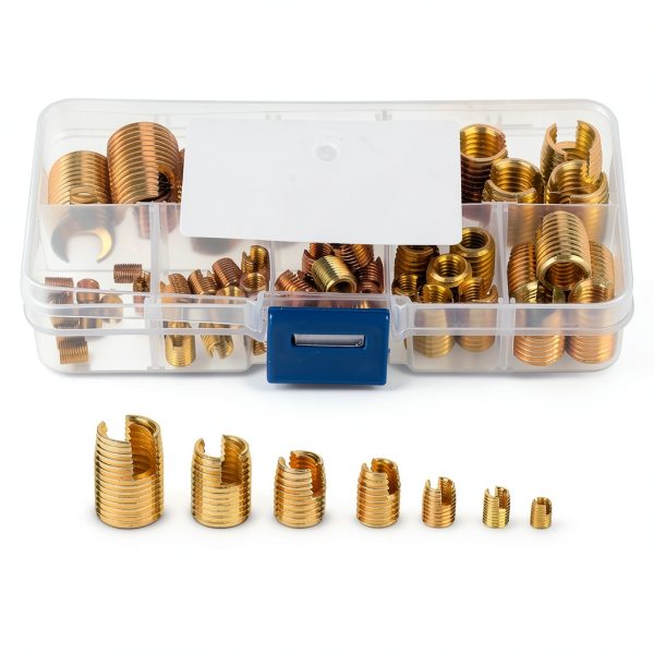 50PCS Self Threaded Inserts, Thread Repair Kit, Repair Tool, Tapping Thread Slotted for Metal Plastic Wood-4