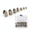 50 Pcs Threaded Inserts Stainless Steel Self Tapping Set M3-M16 with-5