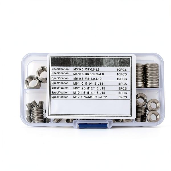 50 Pcs Threaded Inserts Stainless Steel Self Tapping Set M3-M16 with-1